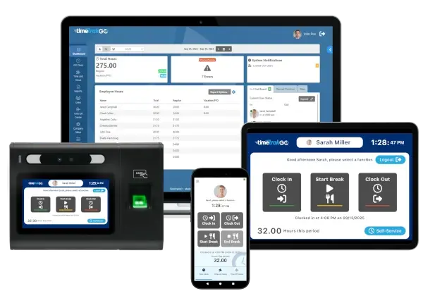 employee time clock options grouped together